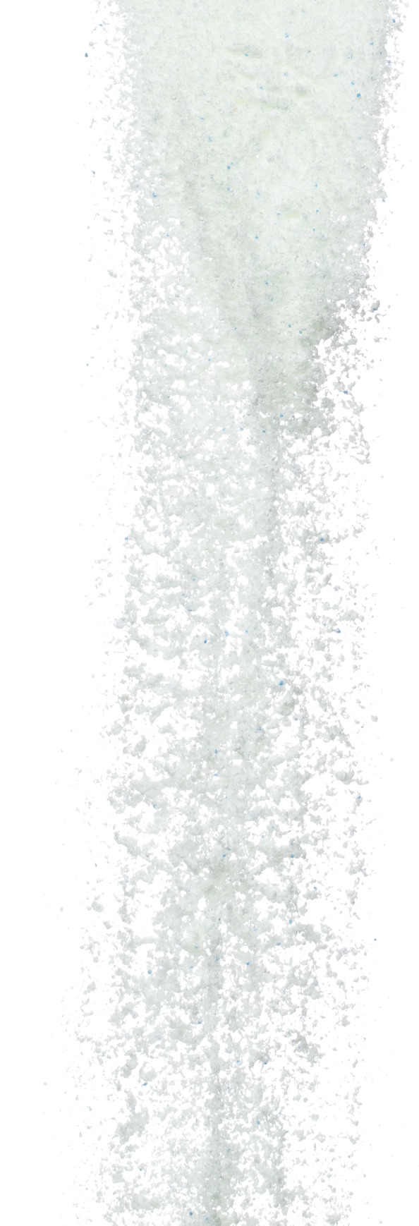 Detergent Powder Splash Fly in Air. Detergent Powder Pour from Bowl Lid Cup. Detergent Powder Blue Soap Explosion Throw Fluttering. White Background Isolated Series Two of Images